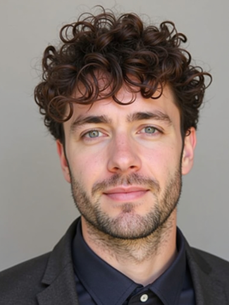 Mens Curly Hair Styles: The Fringe Up