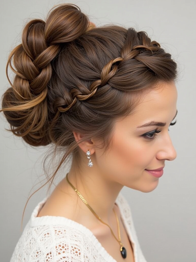 Braids Hair Styles Updo: Basket Weave Braid Updo