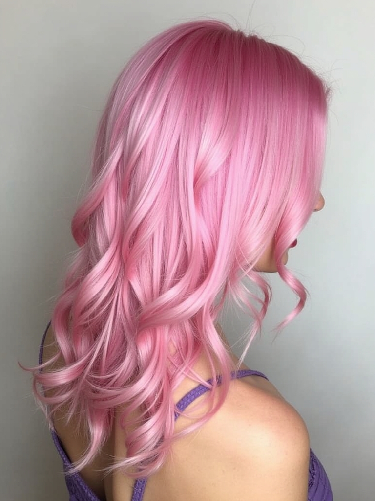 Pink Hair Color Ideas in the Back: Peony Petal Pink