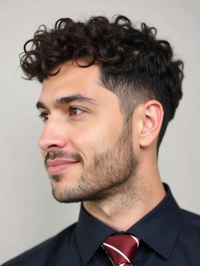 Men's Short Curly Hairstyles: The Brush Up