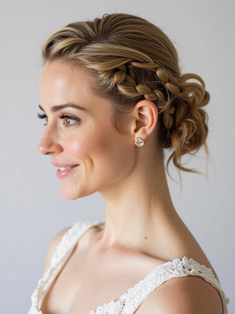 Braids Hair Styles Updo: Braided Sock Bun Updo