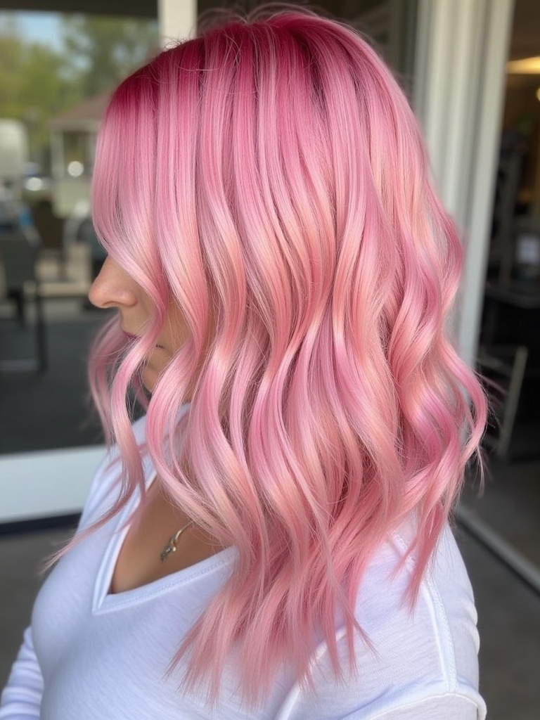 Pink Hair Color Ideas in the Back: Raspberry Ripple