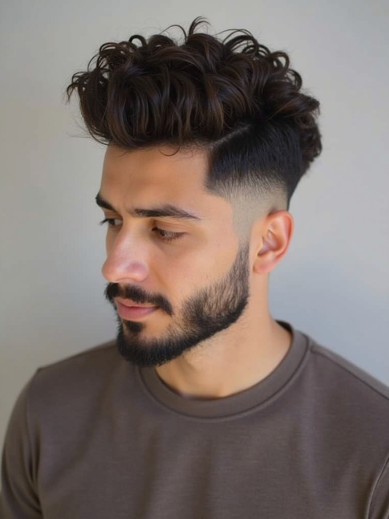 Mens Curly Hair Styles: The Shaved Sides