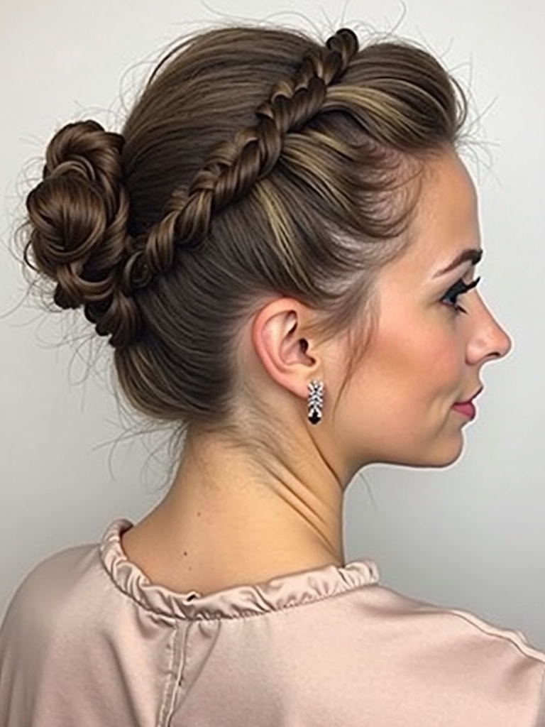 Braids Hair Styles Updo: Reverse Braided Updo
