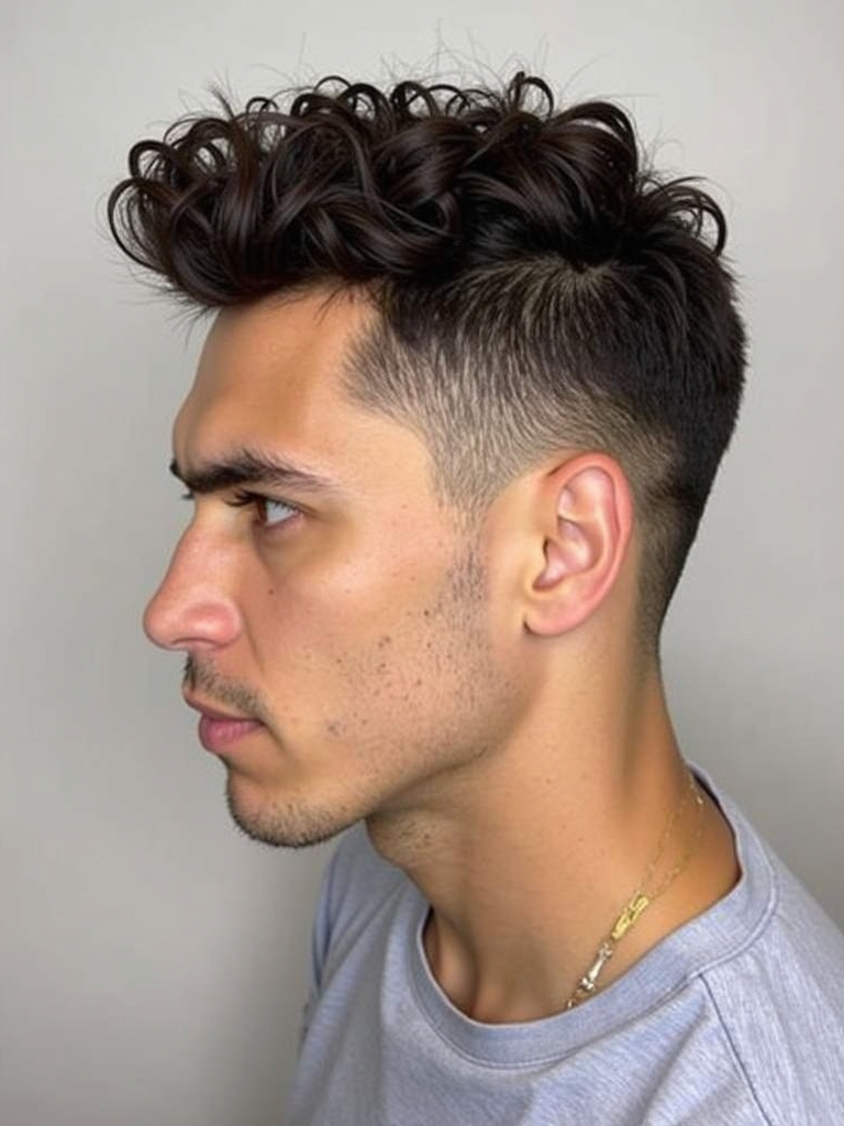 Men's Short Curly Hairstyles: The Faux Hawk with Curls