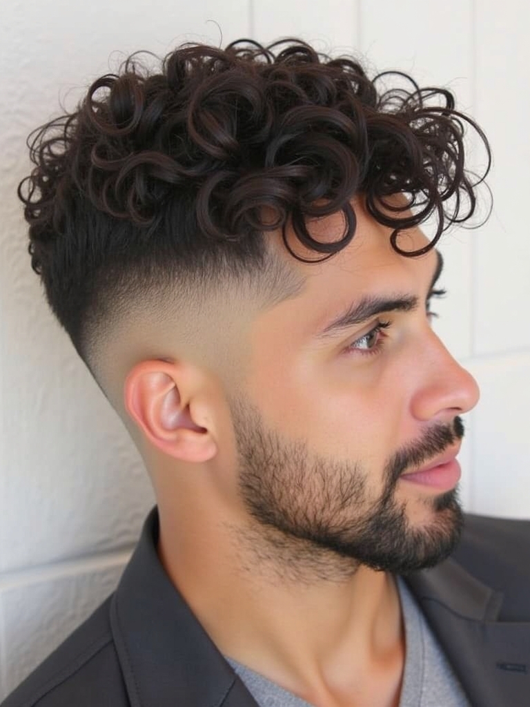 The Forward Swept Curls Men's Hairstyle Curly Hair