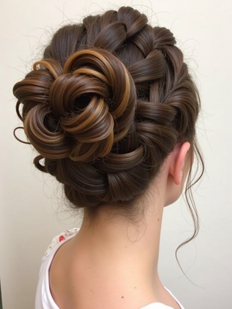 Braids Hair Styles Updo: Braided Bangs Updo