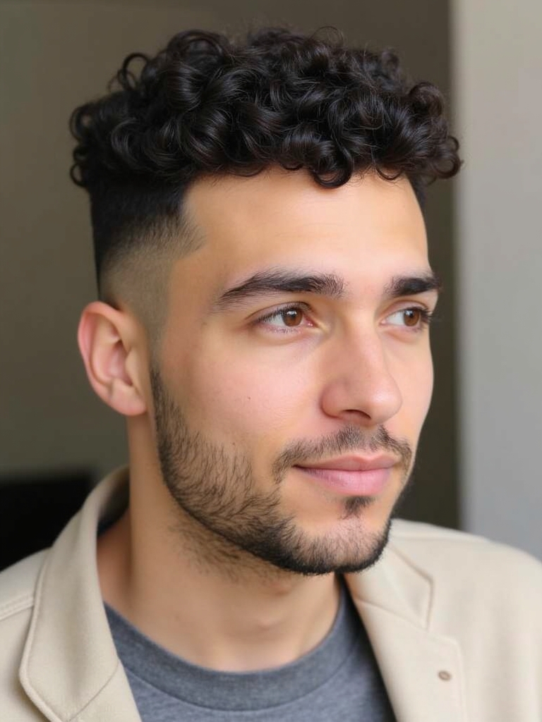 Men's Short Curly Hairstyles: The Classic Crew Cut