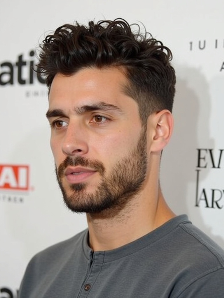 Men's Short Curly Hairstyles: The Slick Back with Curls