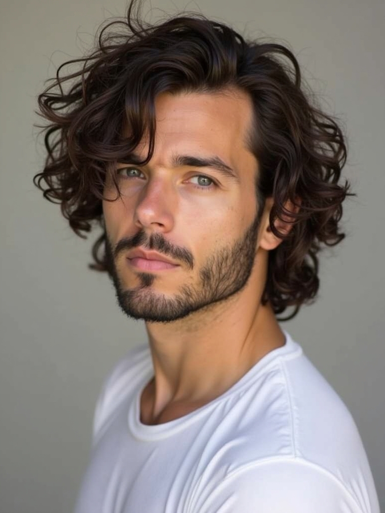 The Long & Loose Men's Hairstyle Curly Hair