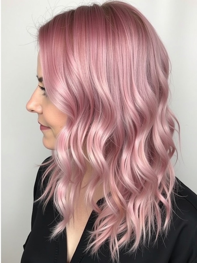 Pink Hair Color Ideas in the Back: Metallic Rose Undercut
