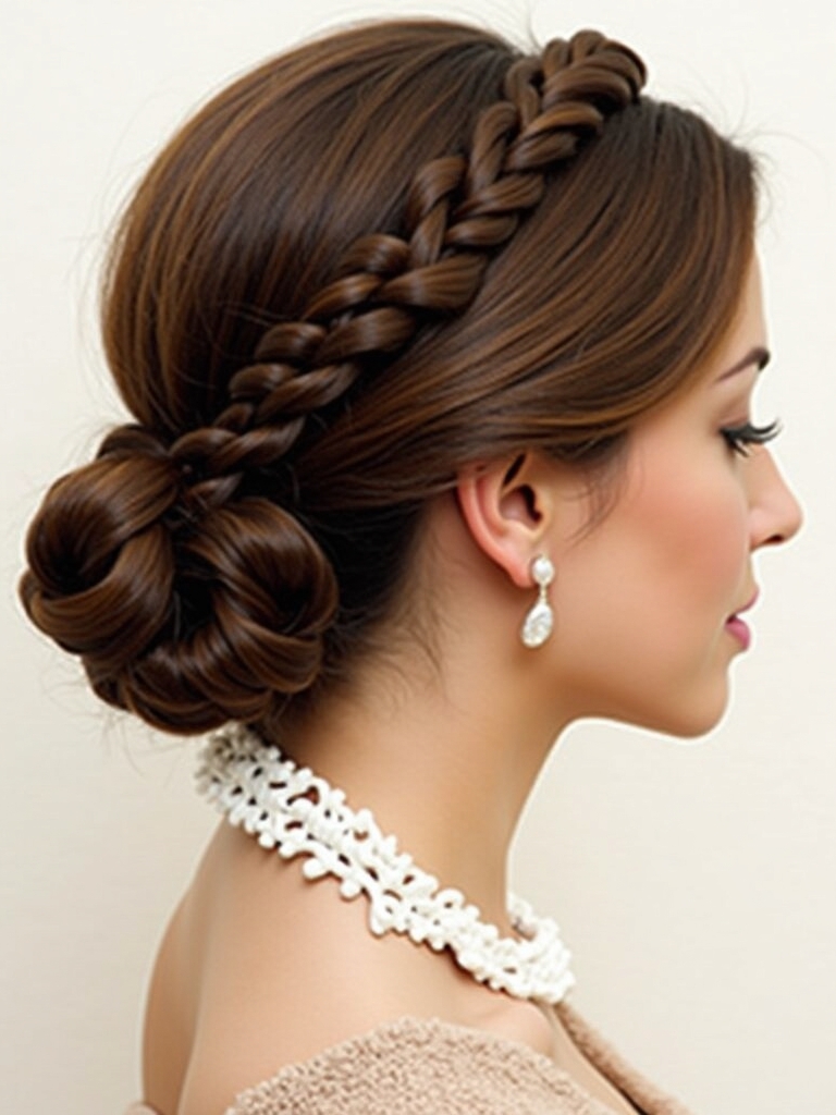 Braids Hair Styles Updo: Pin Curl Braided Updo