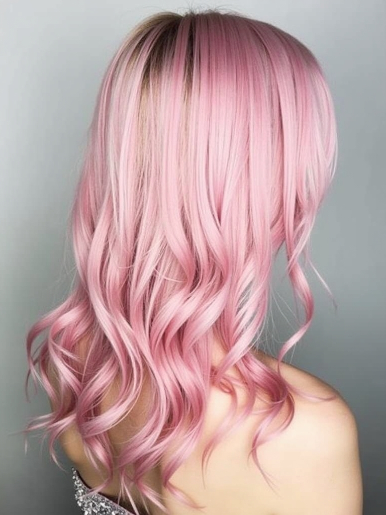 Pink Hair Color Ideas in the Back: Vintage Pastel Pink