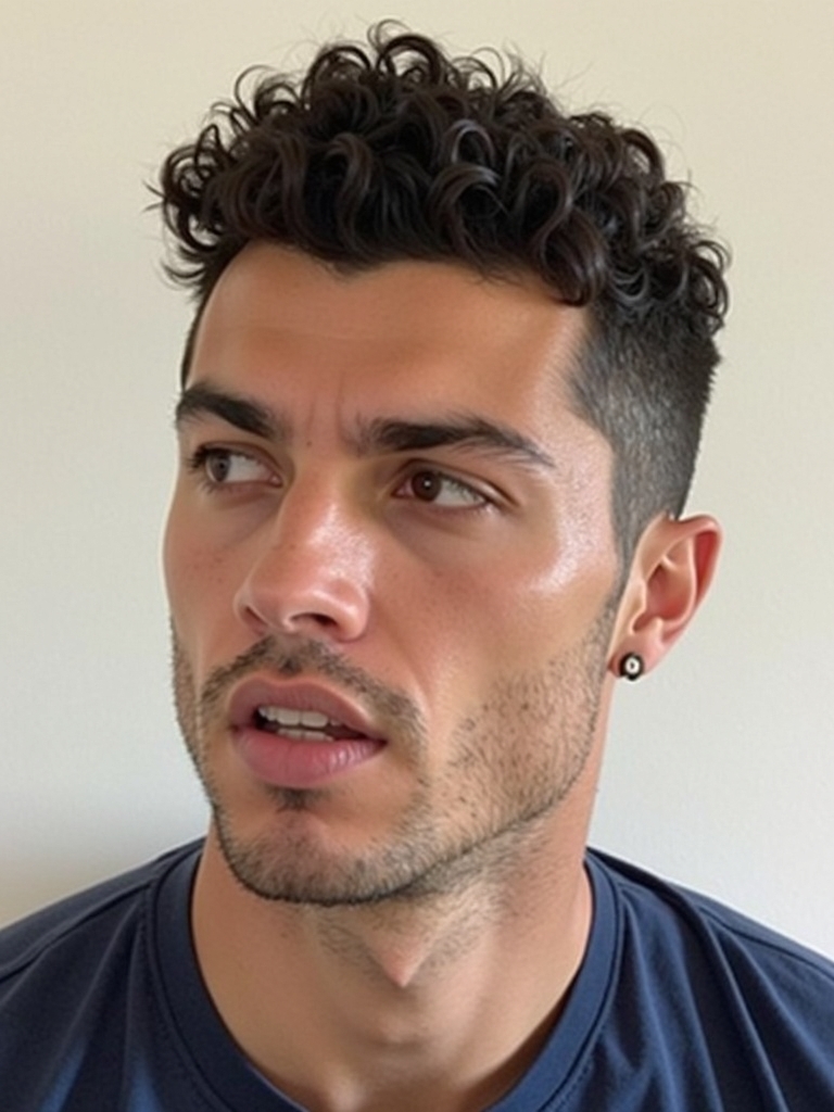 Men's Short Curly Hairstyles: The Ronaldo Curly Hair Cut