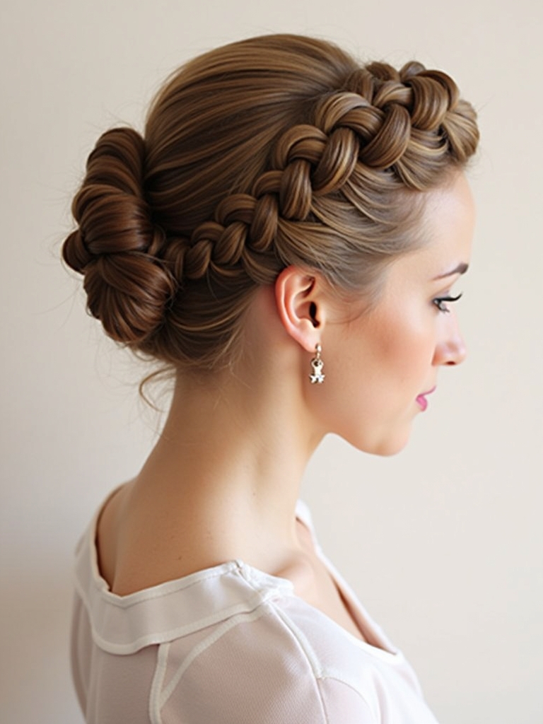 Braids Hair Styles Updo: Double Dutch Braided Updo