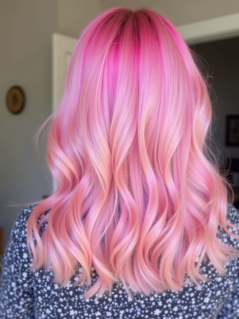 Pink Hair Color Ideas in the Back: Holographic Pink Sparkle