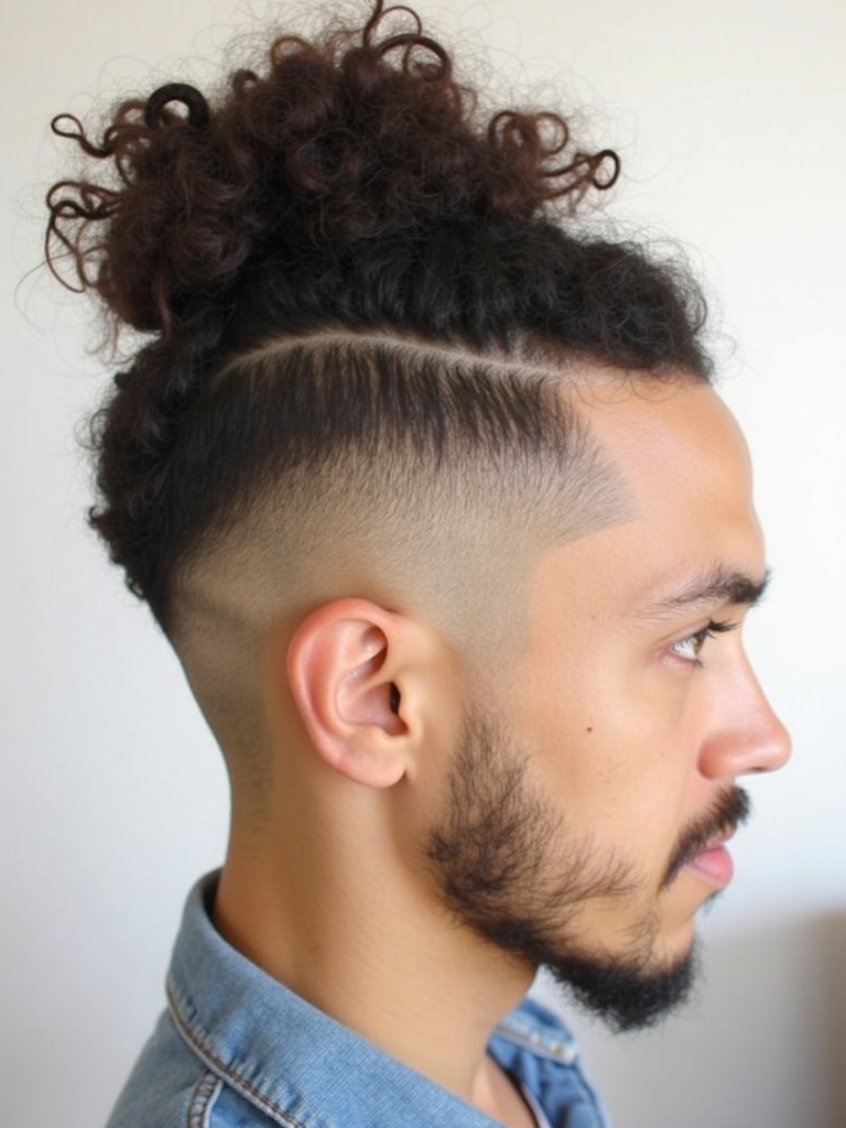 Mens Curly Hair Styles: The Blowout Fade