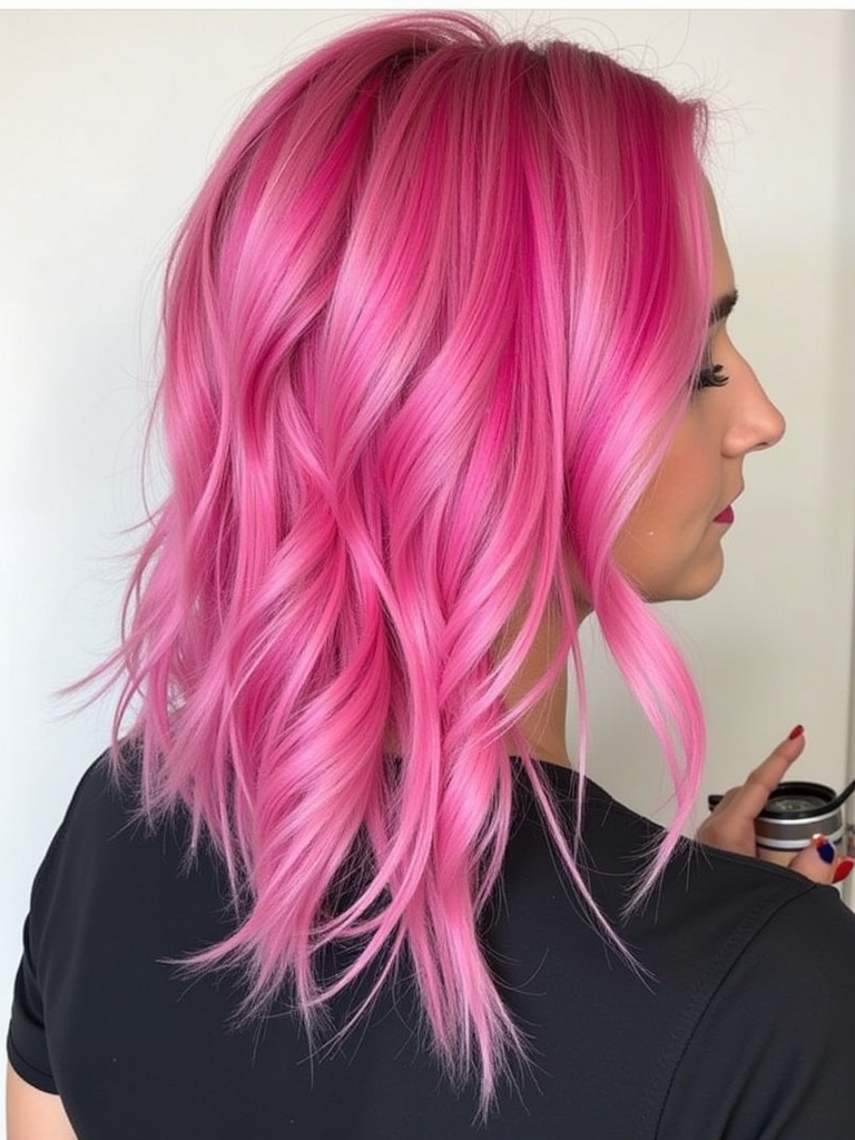 Pink Hair Color Ideas in the Back: Punk Pink Stripes