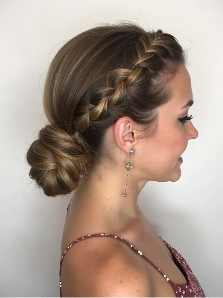 Braids Hair Styles Updo: Asymmetrical Braided Updo