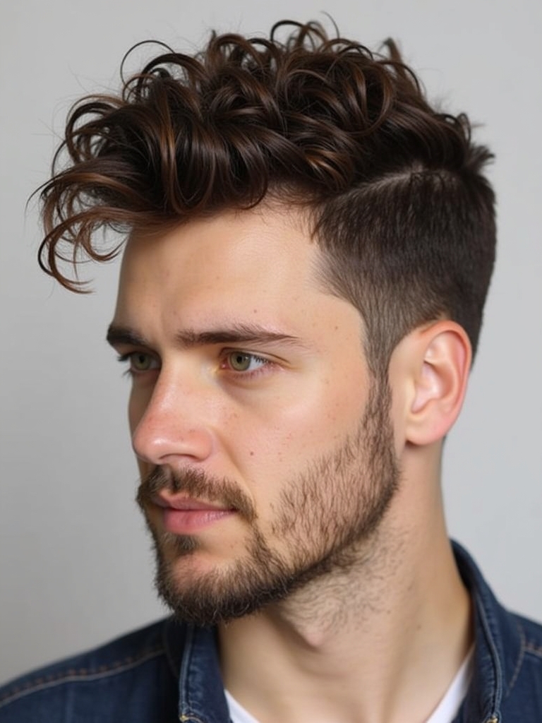 Mens Curly Hair Styles: The Short Back and Sides (with Lengthy Top)
