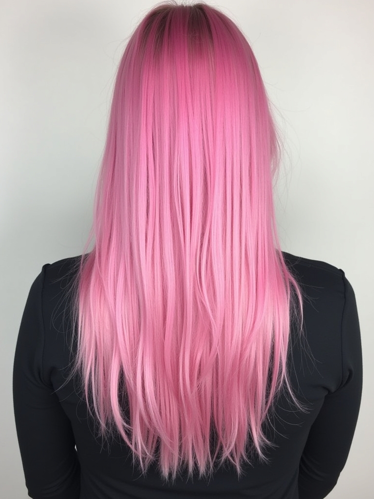 Pink Hair Color Ideas in the Back: Aurora Pink Glow