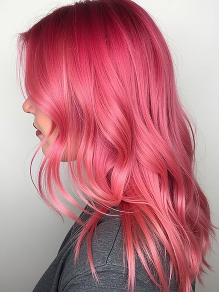 Pink Hair Color Ideas in the Back: Watermelon Melt (Back)