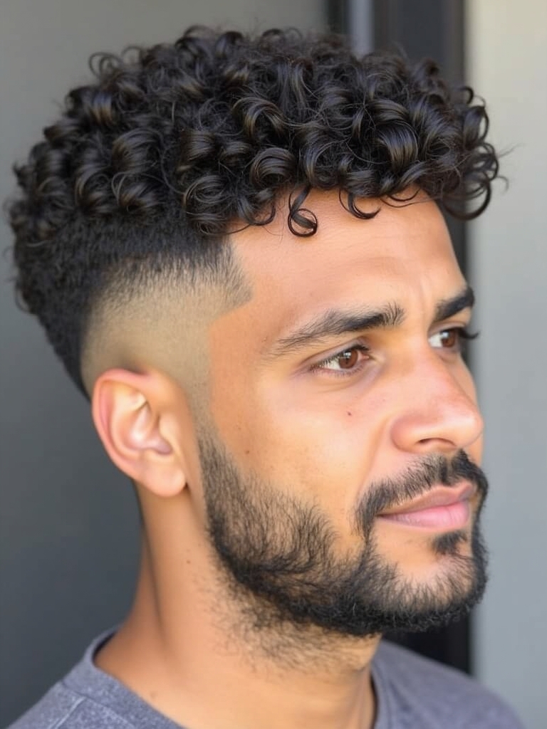 The Curly Undercut with Textured Top Men's Hairstyle Curly Hair
