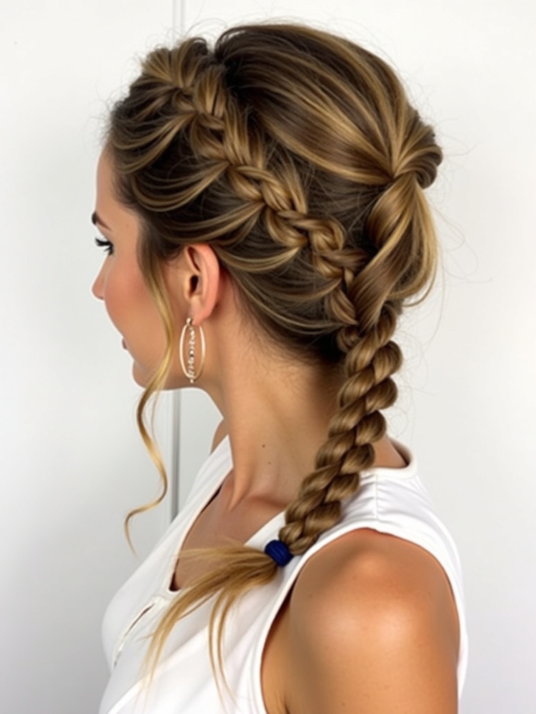 Braids Hair Styles Updo: Braided Ponytail Wrap Updo