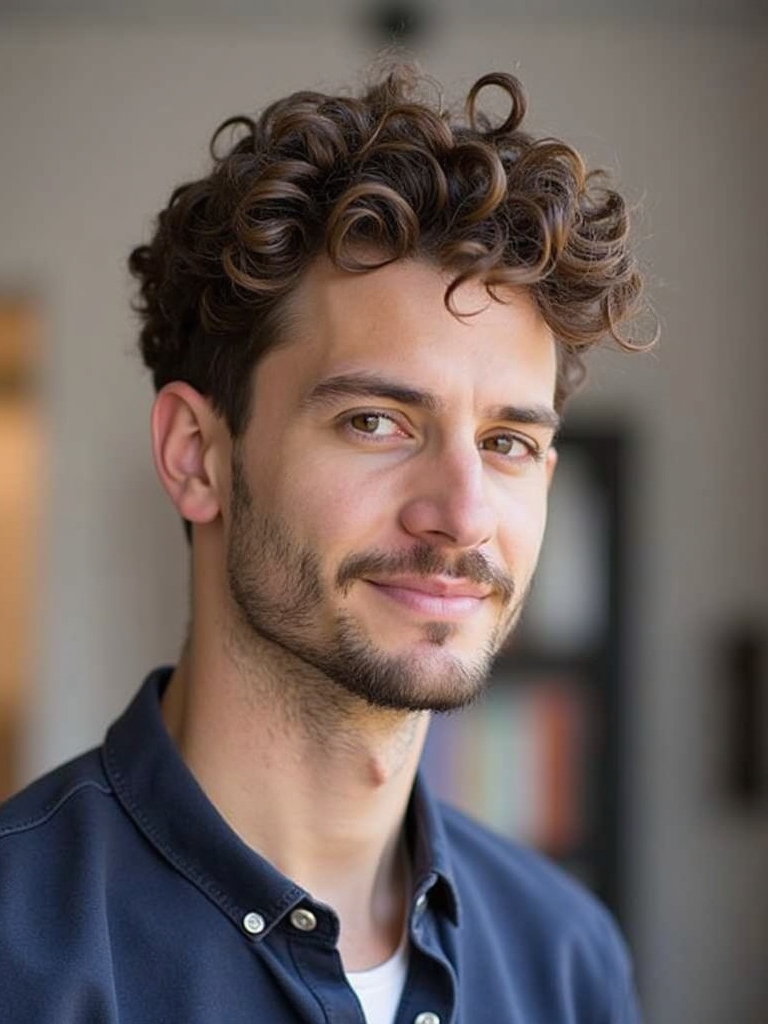 Mens Curly Hair Styles: The Modern Pompadour
