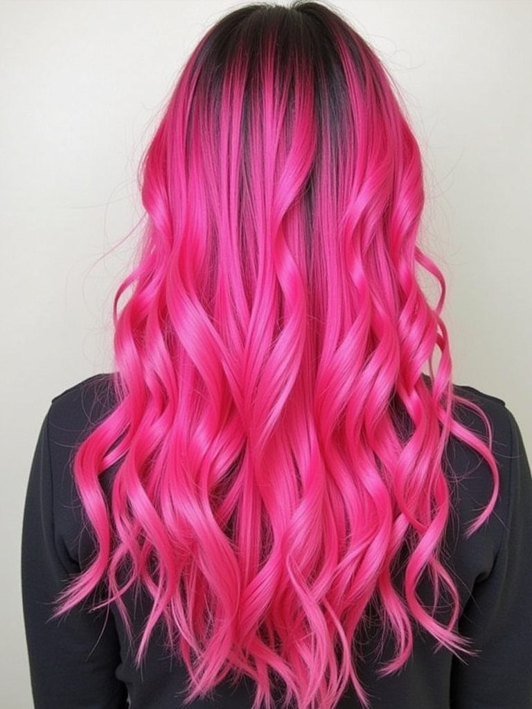 Pink Hair Color Ideas in the Back: Neon Streak