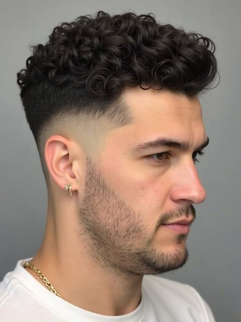 The Curly Modern Cropped Cut Men's Hairstyle Curly Hair
