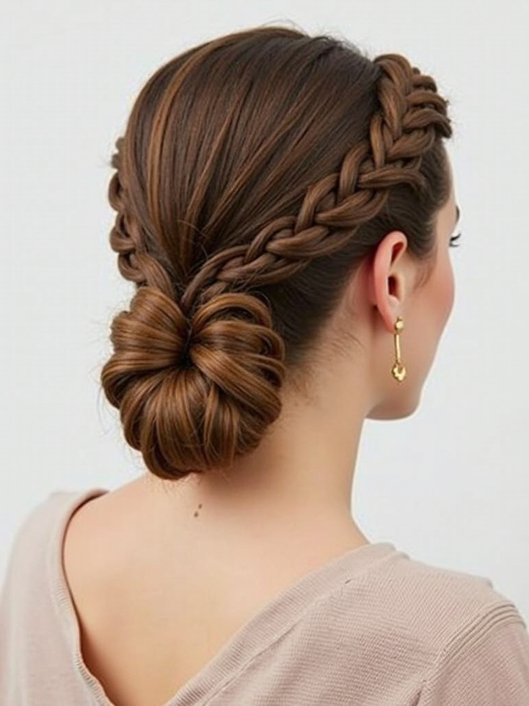 Braids Hair Styles Updo: Triple Braided Updo