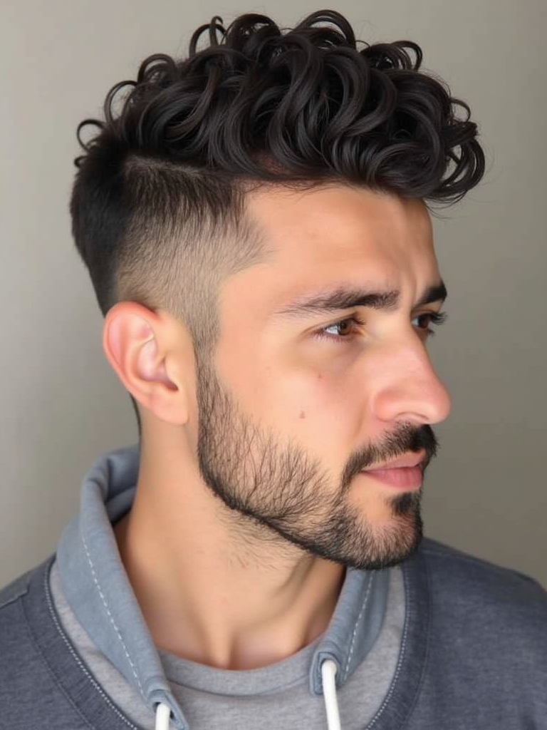 Men's Short Curly Hairstyles: The Disconnected Undercut