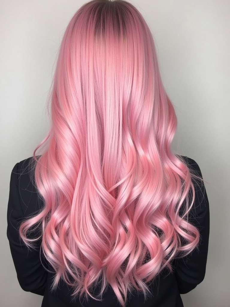 Pink Hair Color Ideas in the Back: "Mushroom Pink Hair" Underlayer