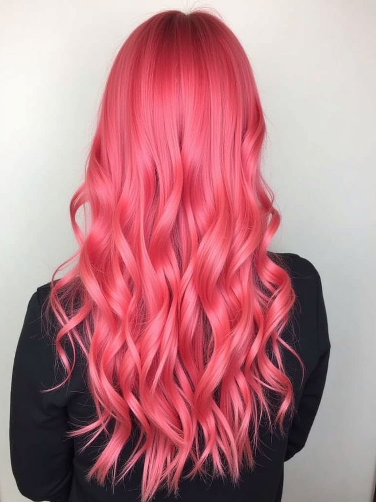 Pink Hair Color Ideas in the Back: Coral Reef Underlights