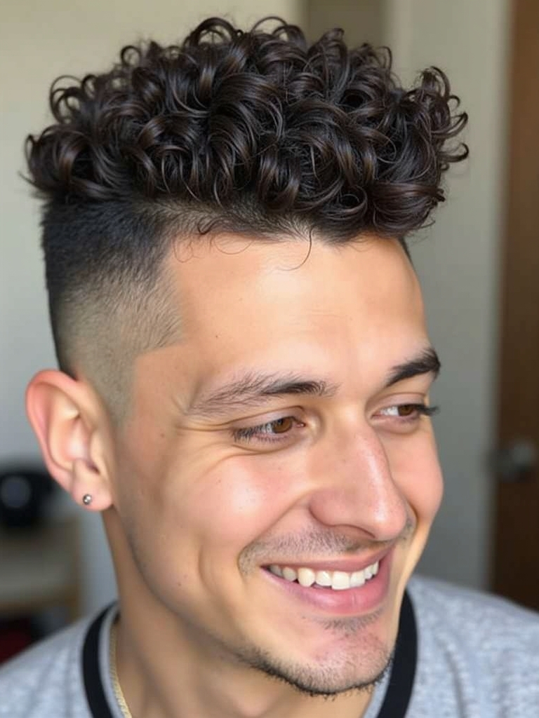 The Curly Mohawk Men's Hairstyle Curly Hair