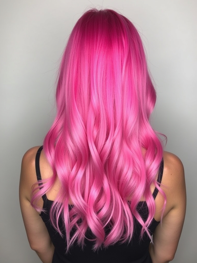 Pink Hair Color Ideas in the Back: Bubblegum Pink Block