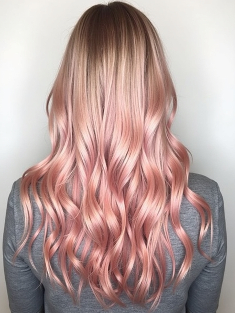Pink Hair Color Ideas in the Back: Dusty Rose and Blonde Mix