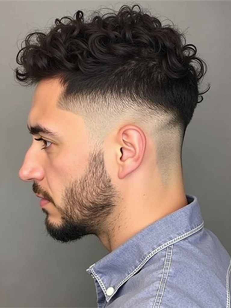 Men's Short Curly Hairstyles: The Tapered Sides