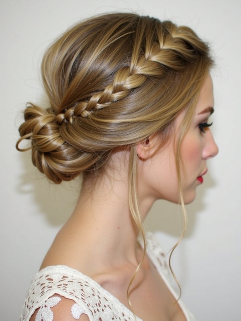 Braids Hair Styles Updo: Waterfall Braid Updo