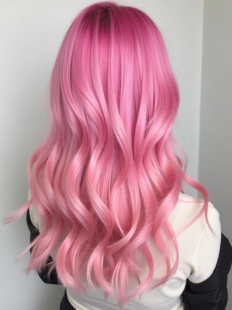 Pink Hair Color Ideas in the Back: Bubblegum Swirl