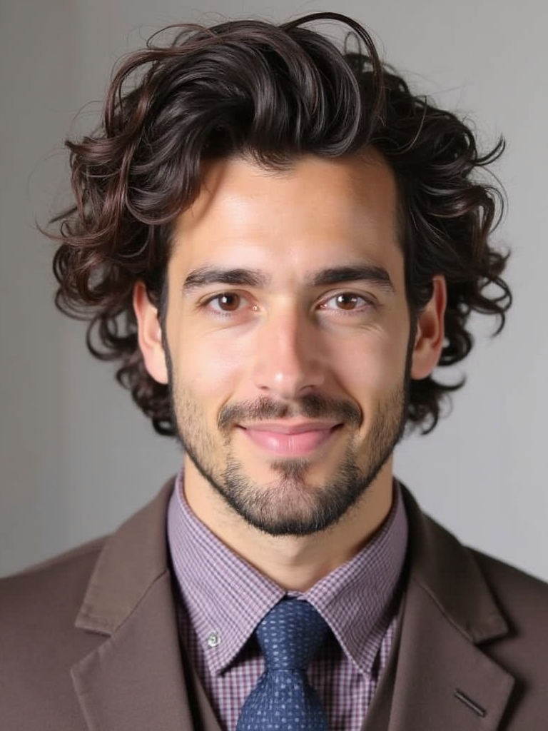 The Side Part Men's Hairstyle Curly Hair