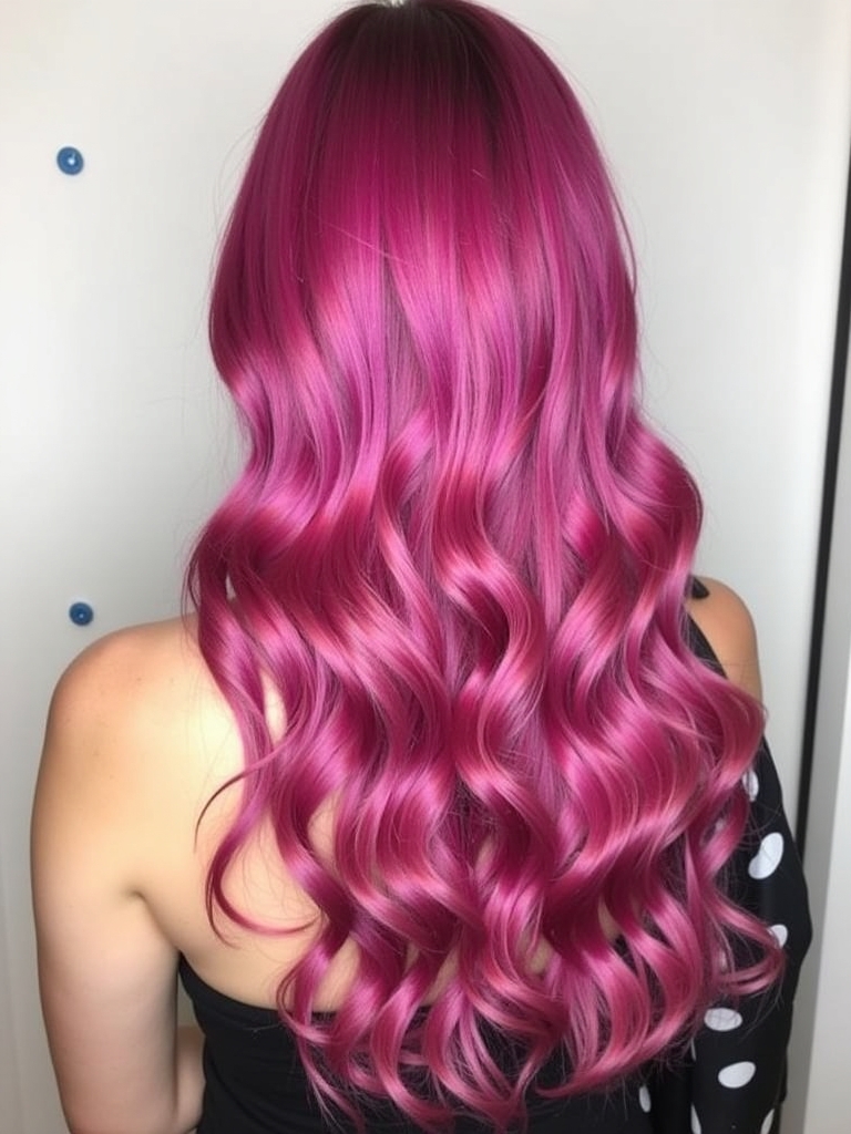 Pink Hair Color Ideas in the Back: Berry Burst