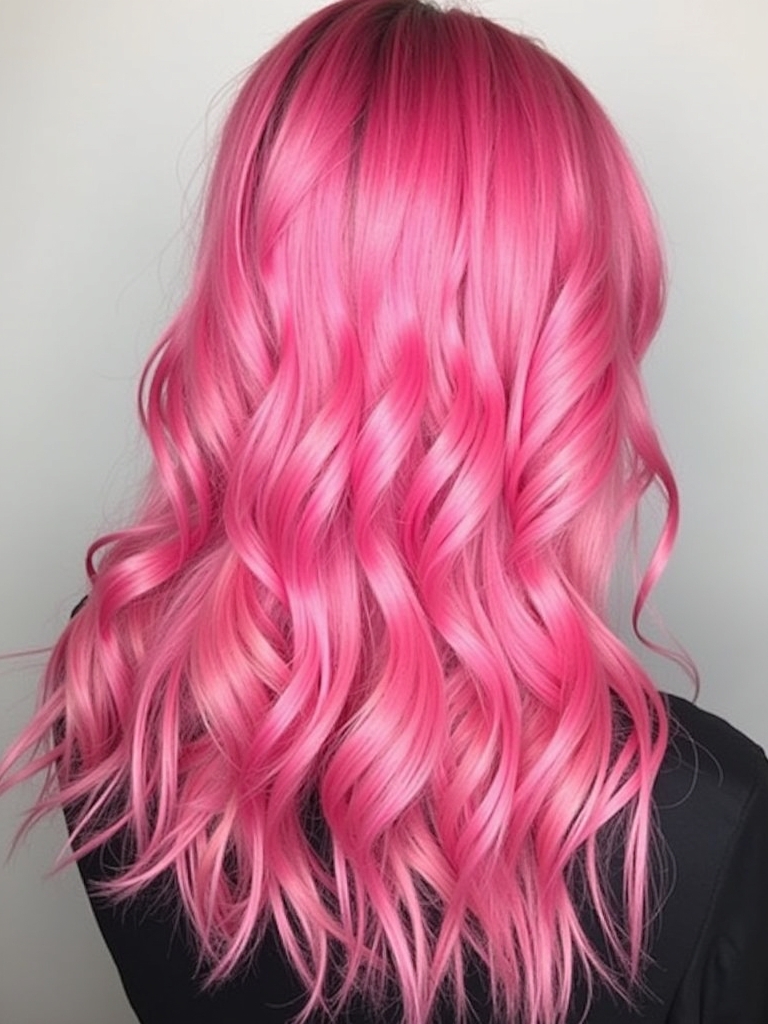 Pink Hair Color Ideas in the Back: Flamingo Feather
