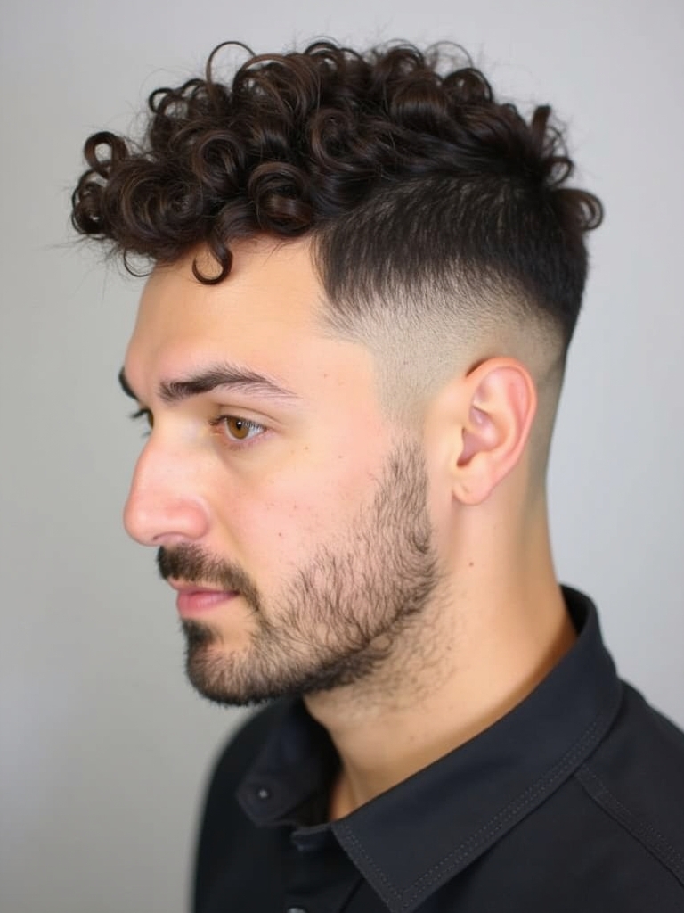 Men's Short Curly Hairstyles: The Buzz Cut with Curls
