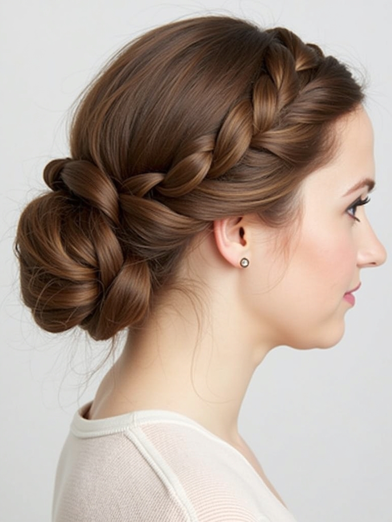 Braids Hair Styles Updo: Halo Braid Updo