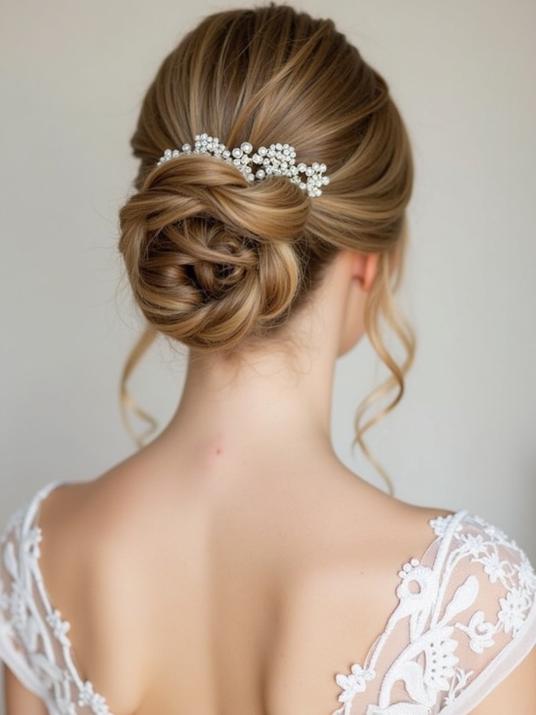 1. Elegant Twisted Half Up Half Down Bridesmaid Hair