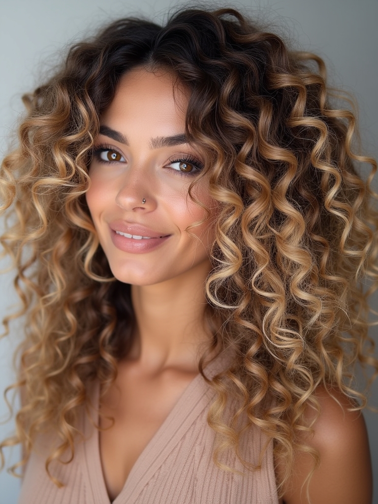 Mushroom Bronde Curls: Bouncy and Beautiful