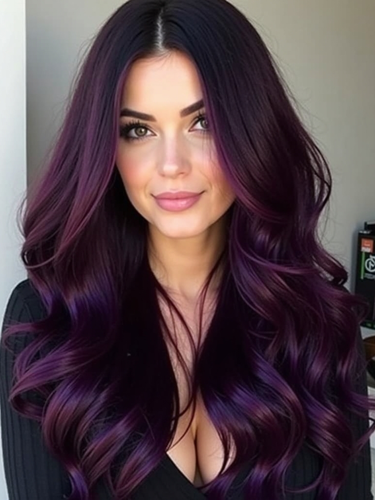 Midnight Plum Fall Hair Color