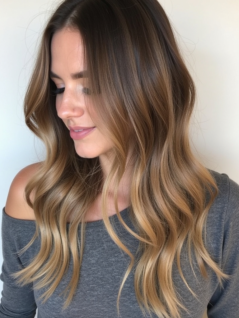 Mushroom Bronde Wavy Hair: Effortless Chic